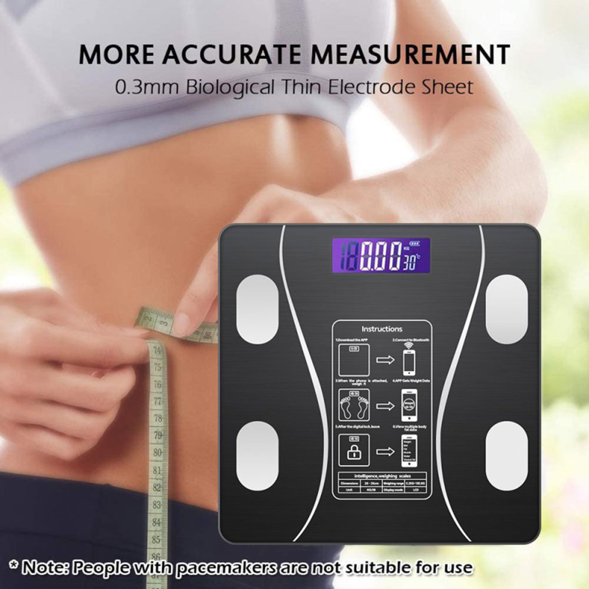 ترازوی وزن کشی هوشمند دیجیتالی کمری بلوتوثی مدل COMRY