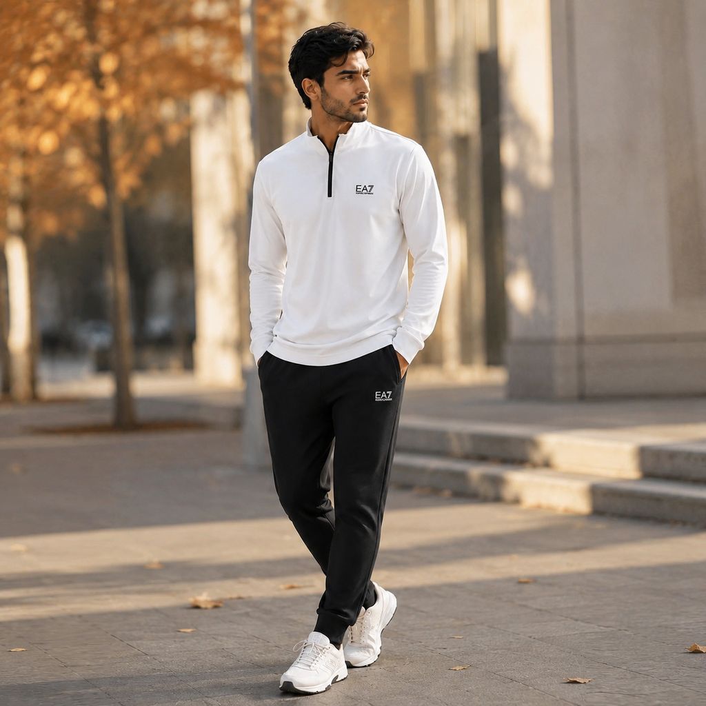 ست مردانه نیم زیپ و شلوار مدل EA7